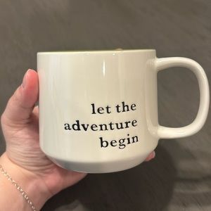 16oz Stoneware Let the Adventure Begin Mug Moss - Threshold: Green Coffee Mug